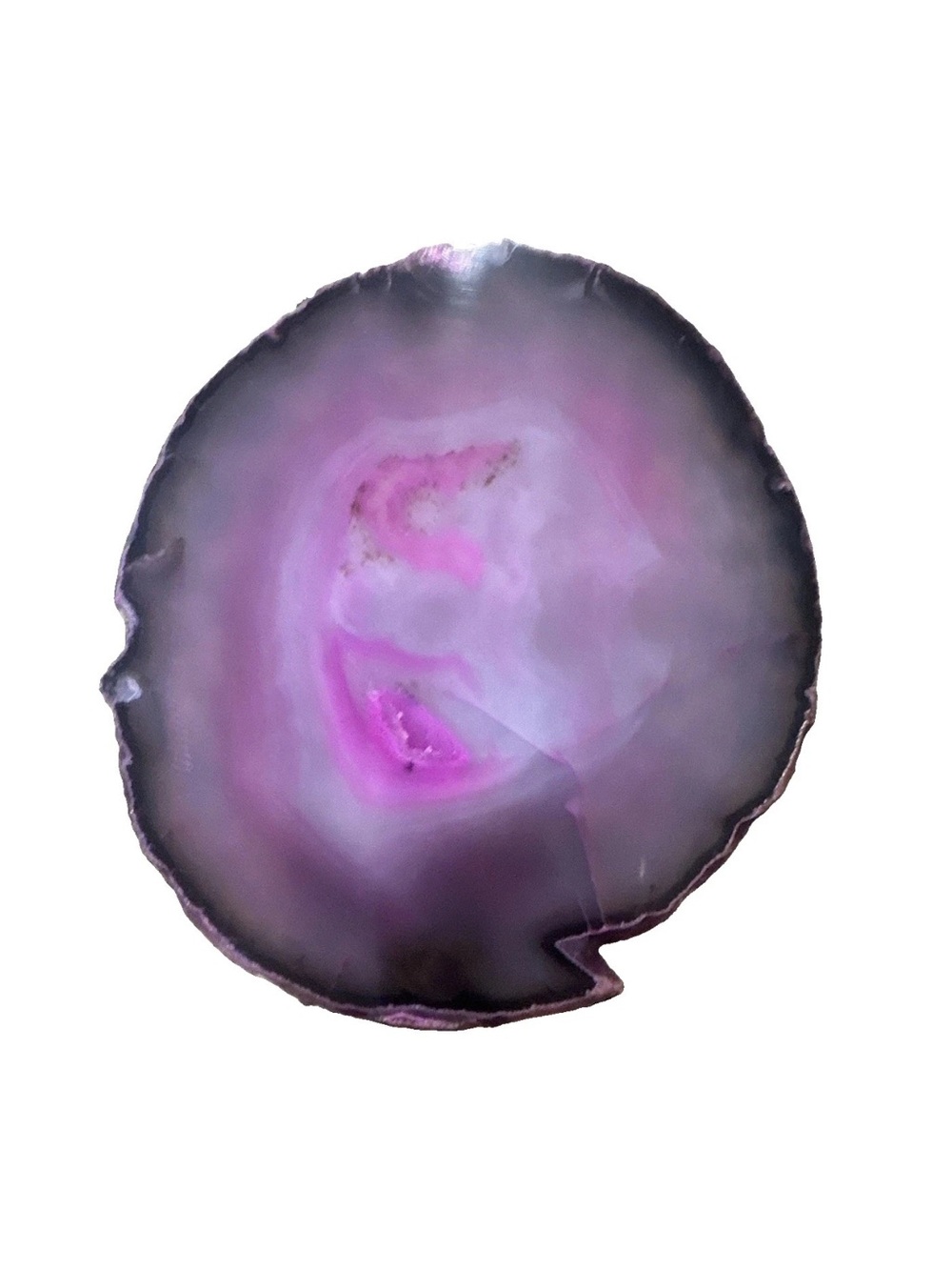 Natural Pink Agate Slice Decorative Stone